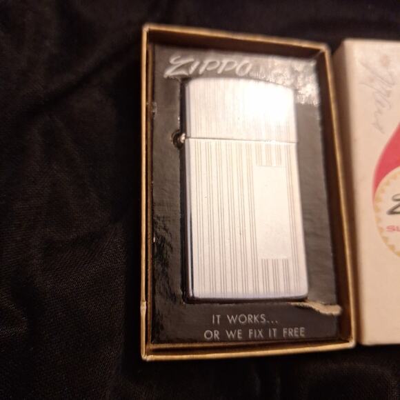 Vintage 1959 Slim Personalized Engraved Chrome Zippo Lighter In Box - Picture 2 of 8